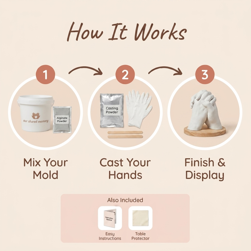 DIY 3D Hand Casting Kit for Couples & Families